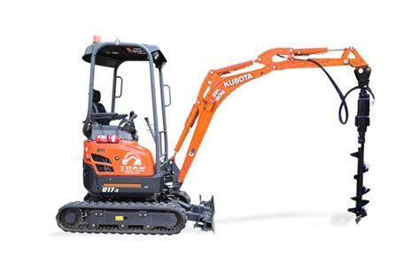 mini excavator post hole digger|mini excavator with auger rental.